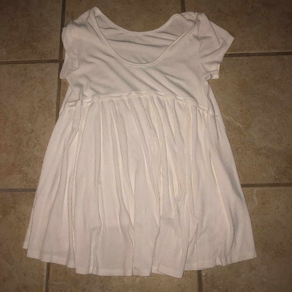 White scoop back tunic T-shirt